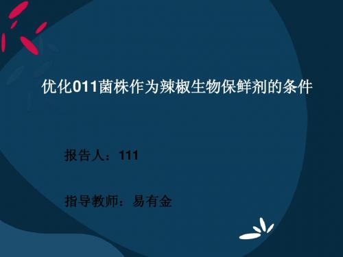 优化011菌株作为辣