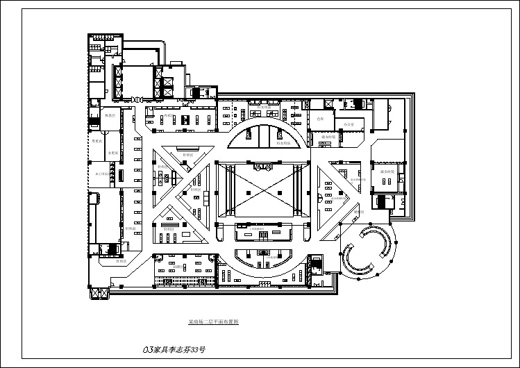 【CAD图纸】某商场二层平面布置图(精美图例)