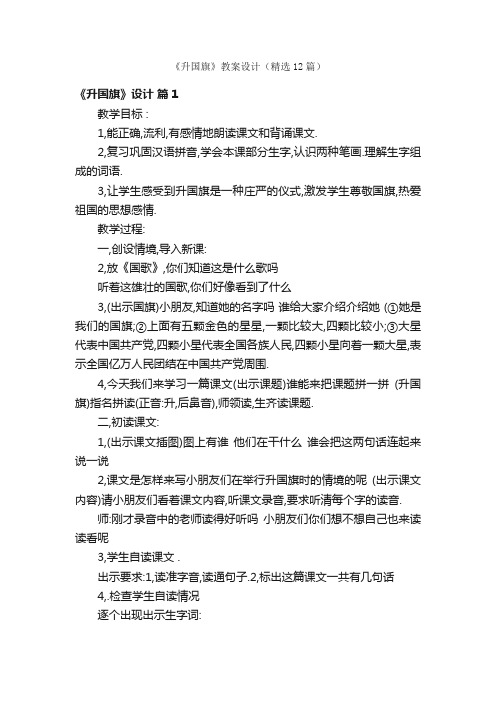 《升国旗》教案设计（精选12篇）