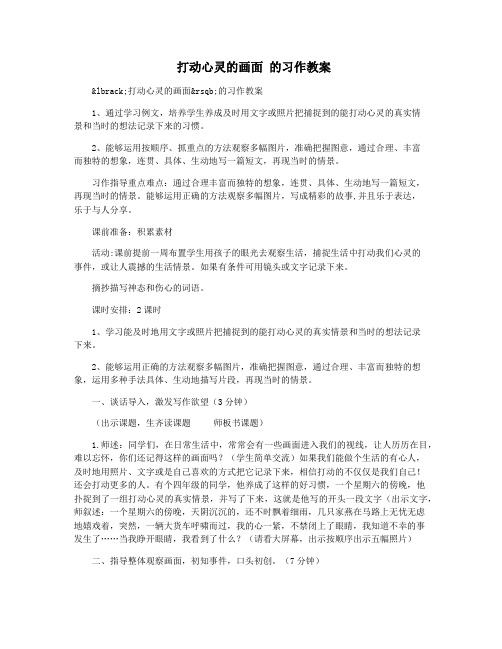 打动心灵的画面 的习作教案