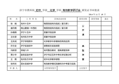 荣誉证书空白报表