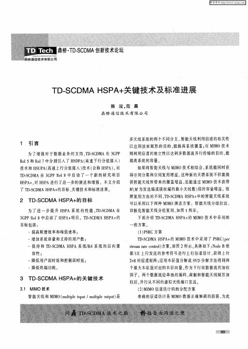 TD-SCDMA HSPA+关键技术及标准进展