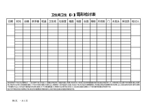 保洁检查表(卫生间)