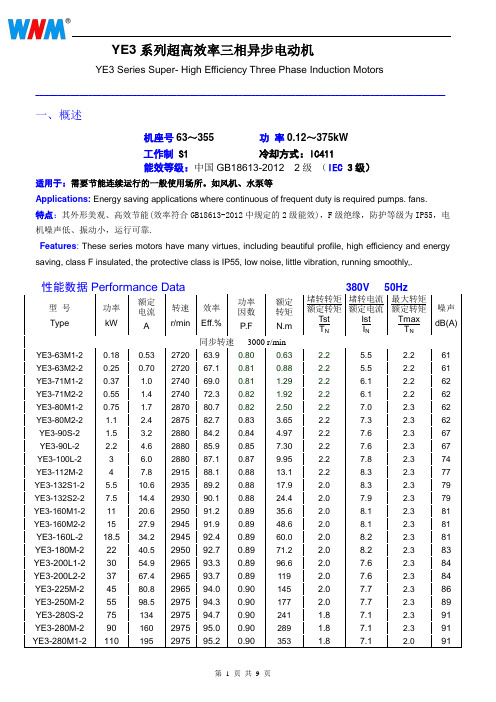 YE3皖南电机样本系列20141016(新版)