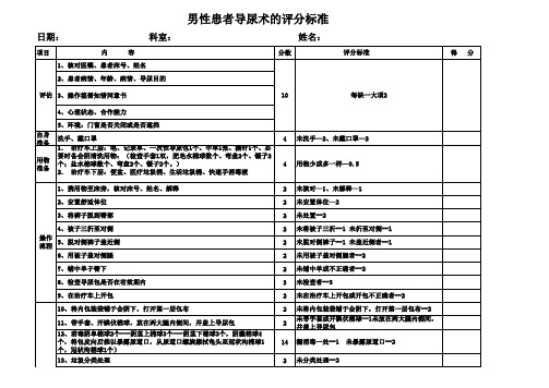 男性导尿的评分标准