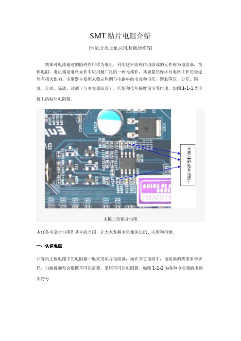 SMT贴片电阻介绍