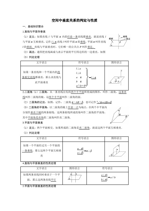 第11讲 空间中垂直关系的判定与性质