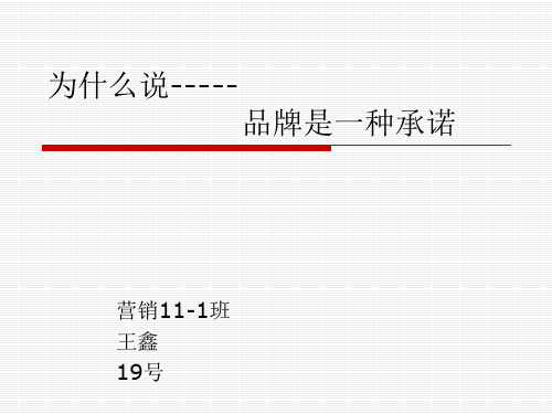 品牌是一种承诺