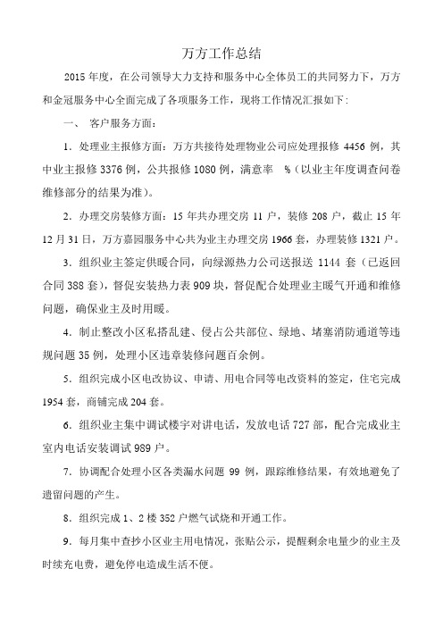 2015万方工作总结