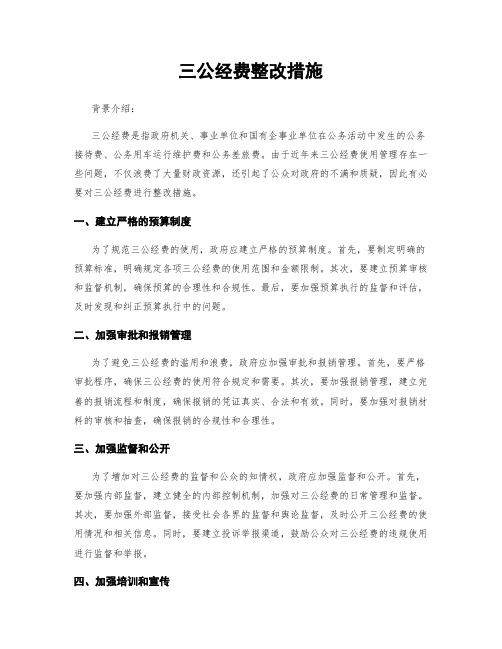 三公经费整改措施