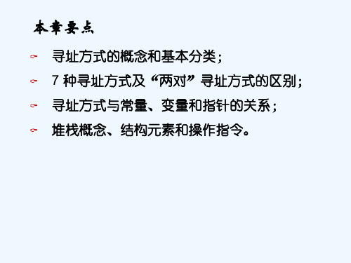 汇编语言寻址方式及堆栈