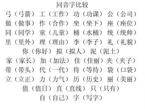 同音字比较