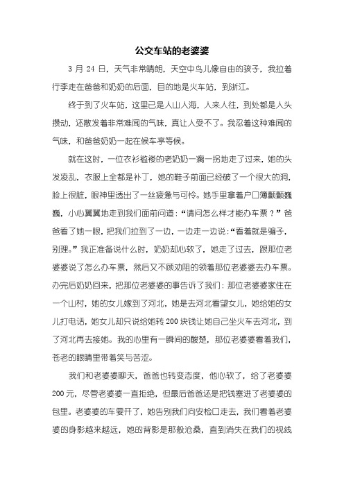 写人作文:公交车站的老婆婆作文600字