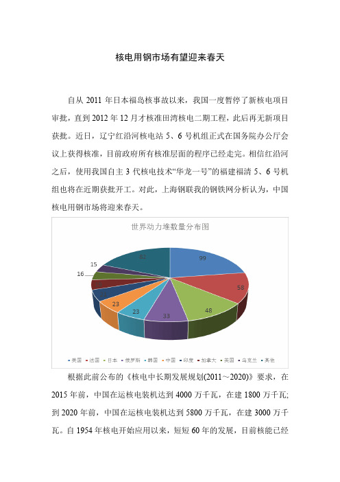 核电用钢市场有望迎来春天