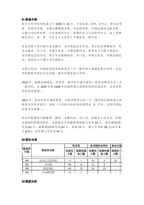 2020南开大学历史学考研招生目录、院校分析、真题及推荐指数