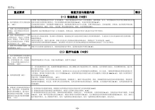 一级医院医疗质量管理考核评分标准