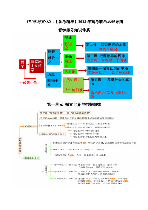 2023年高考政治复习必备实用手册(统编版)《哲学与文化》思维导图-【备考精华】