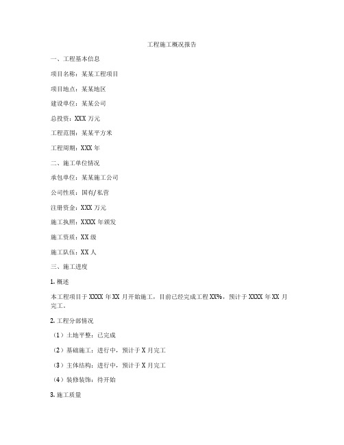 工程施工概况报告