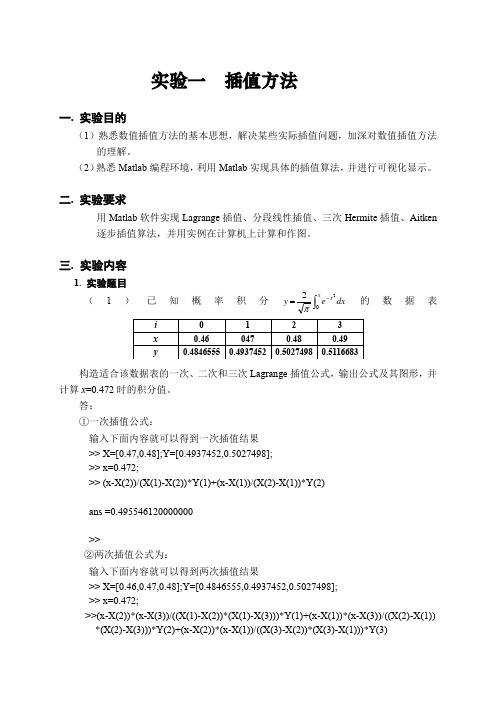 计算方法-插值方法实验