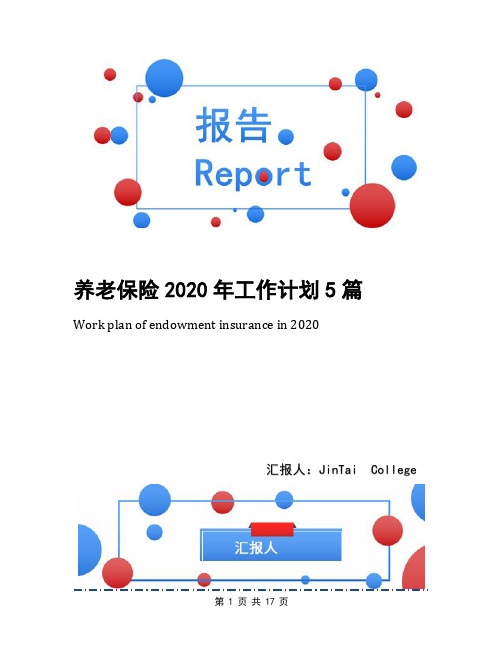 养老保险2020年工作计划5篇