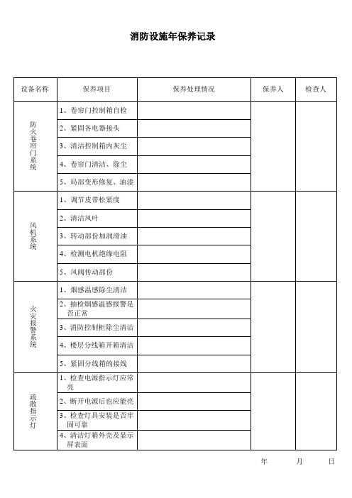 消防设施年保养记录