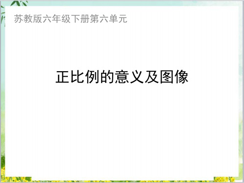 六年级数学下册优秀ppt课件正比例图像苏教版