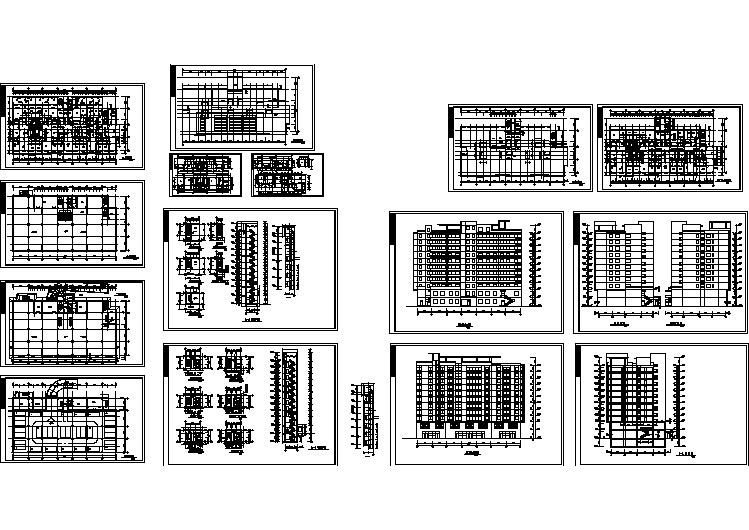 板式小高层居民住宅楼建筑全套图纸