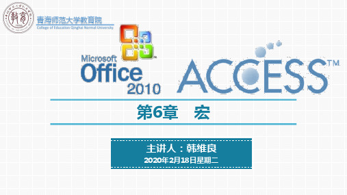 第6章 Access2010之宏