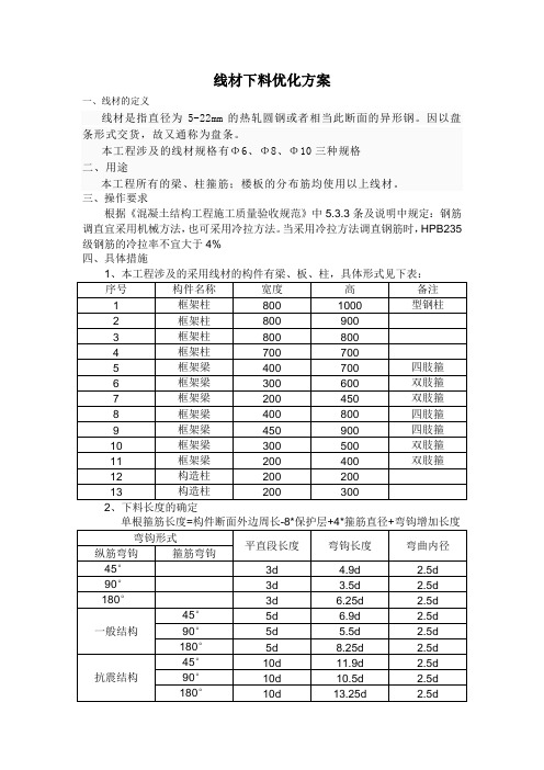 线材下料优化方案