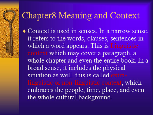 Chapter8 Meaning and Context