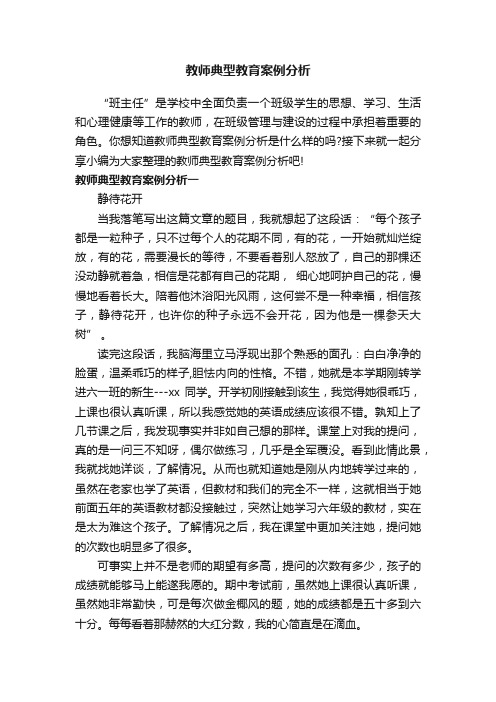 教师典型教育案例分析