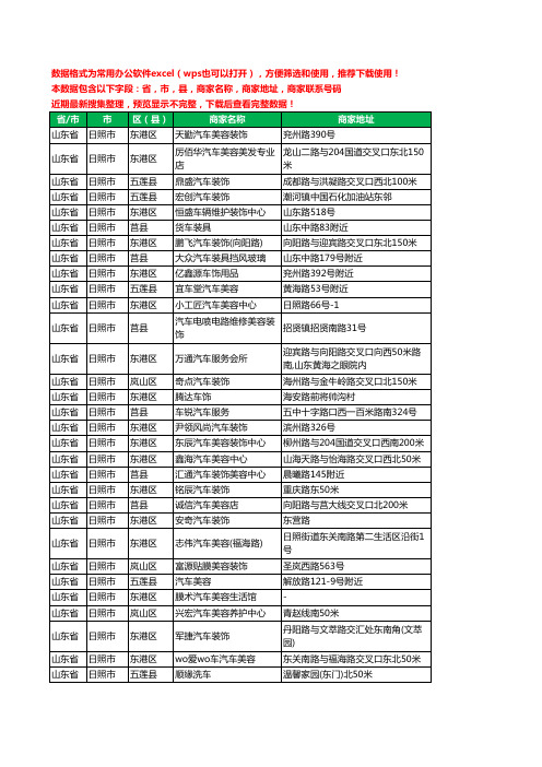 2020新版山东省日照市汽车装潢工商企业公司商家名录名单联系电话号码地址大全549家