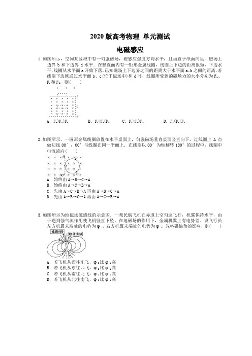 【高考复习】2020版高考物理 单元测试 电磁感应(含答案解析)