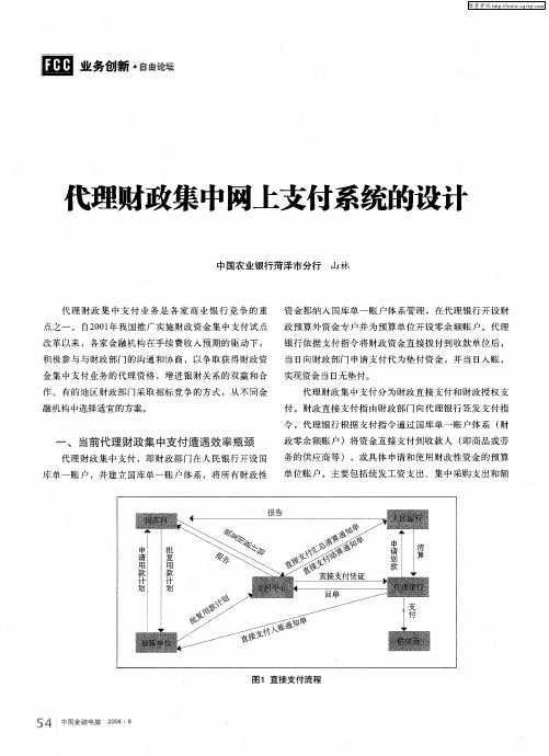 代理财政集中网上支付系统的设计