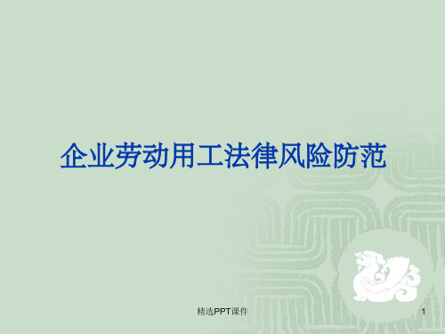 公司用工风险防范PPT课件