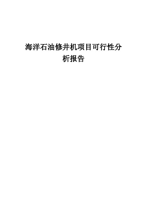 2024年海洋石油修井机项目可行性分析报告