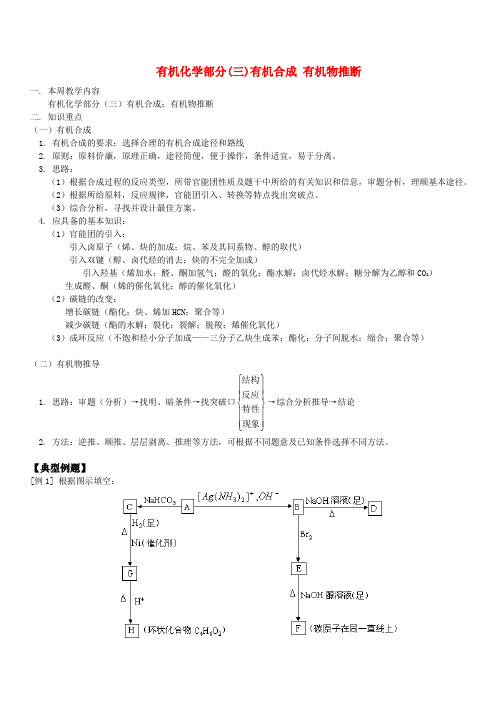 有机化学部分(三)有机合成 有机物推断 人教版