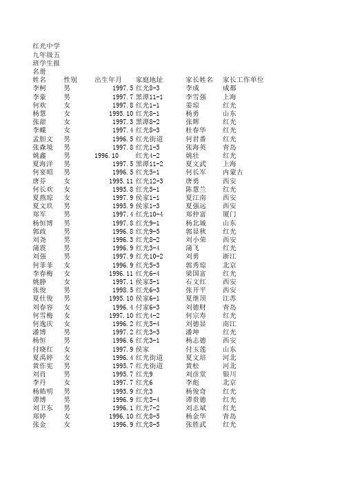 9.4班学生报名册