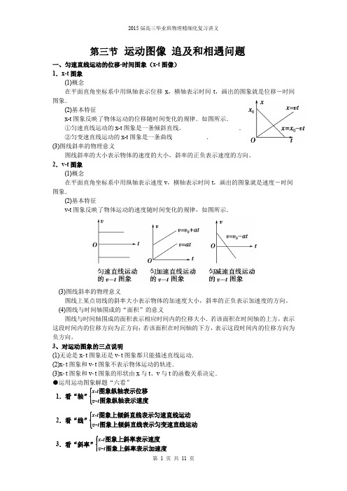 2015届高三物理复习讲义第三节运动图像追及和相遇问题