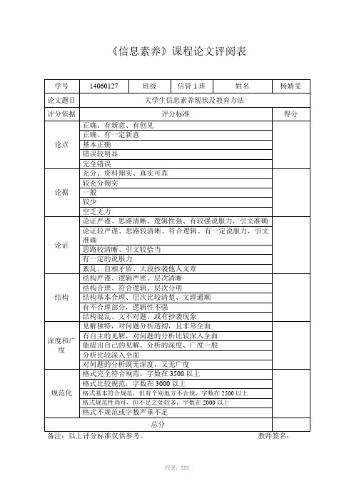 信息素养论文