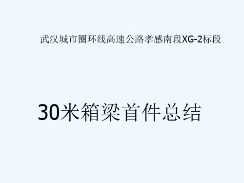 预制箱梁首件总结报告