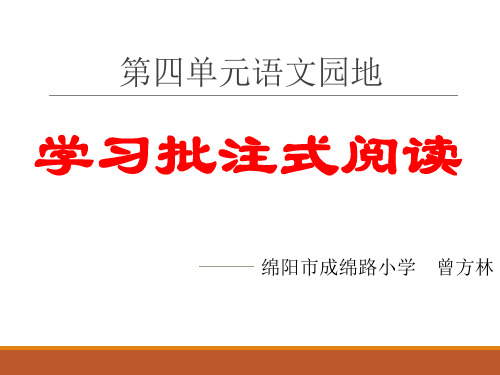 语文人教四年级下册(统编)-批注式阅读课件