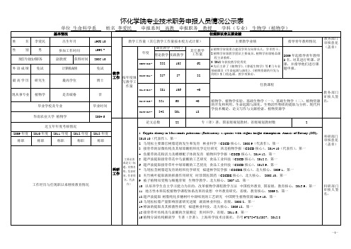 关于报送专业技术职务材料及有关事项的通知-怀化学院人事处