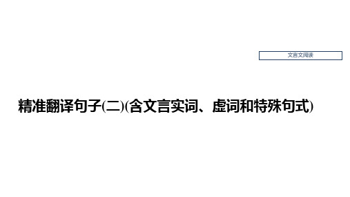 高考语文复习：文言文阅读——精准翻译句子(二)(含文言实词、虚词和特殊句式)