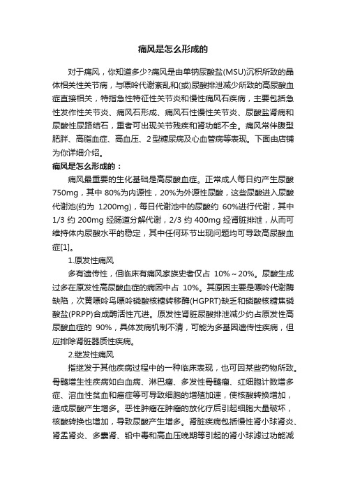 痛风是怎么形成的