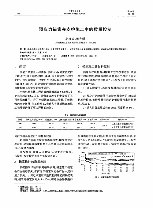 预应力锚索在支护施工中的质量控制