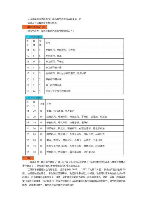 江苏高考最后一讲-以数列为背景的压轴题