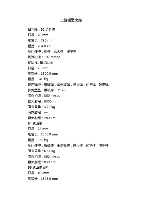 二战轻型火炮