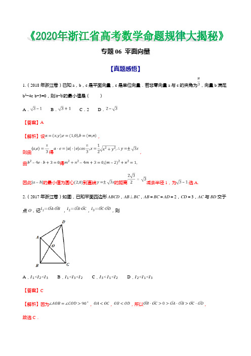 专题06 平面向量 (解析版)