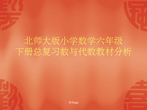 教师培训资料《北师大版小学数学六年级下册总复习数与代数教材分析》